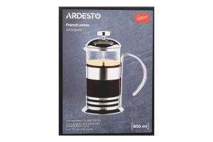 Френч-прес Gemini Asтi 800мл нержавіюча сталь/боросилікатне скло Ardesтo