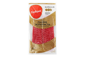 Колбаса нарезка из мяса птицы Салями Золотистая Глобино с/к в/с в/у 0.08кг
