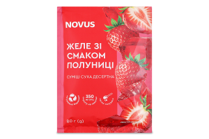 Желе зі смаком полуниці Novus 80г