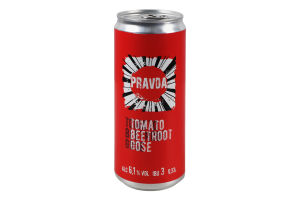 Пиво 0.33л 6.1% светлое нефильтрованное непастеризованное Tomato Beetroot Gose Pravda ж/б