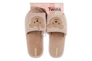 Капці відкриті домашні жіночі вишивка/аплікація Twins Home Style №14313 36-40