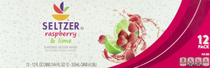 Ahold Flavored Seltzer Water Raspberry & Lime - 12 CT