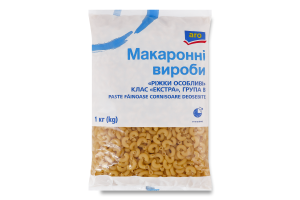 Изделия макаронные класс Экстра группа B Рожки особенные Aro м/у 1кг