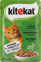 Корм консервований повнораціонний для дорослих котів З кроликом в соусі Kitekat д/п 85г