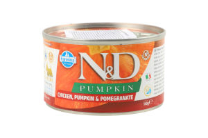 Корм консервированный для взрослых собак Chicken Pumpkin&Pomegranate Mini N&D Pumpkin Farmina ж/б 140г