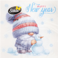 Серветки паперові Святкові гноми 33*33см 3шари 18шт Silken
