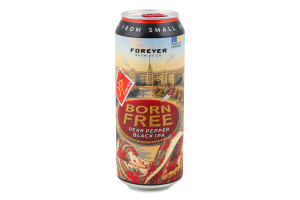 Пиво Born Free Pear Pepper Black IPA темне нефільтроване 7% 0,5л ж/б Forever