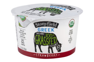 Stonyfield Organic Greek 100% Grassfed Whole Milk Yogurt Strawberry