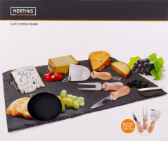 Набір сервірувальний д/сиру Nerthus дошка+ножі 5пр