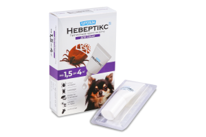 Краплі протикліщові д/собак від 1,5кг до 4кг Невертікс 0,8мл Суперіум