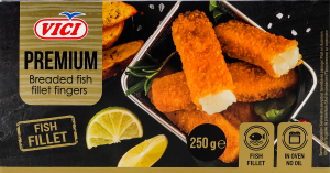 Палички рибні заморожені із філе в паніровці Premium Vici к/у 250г