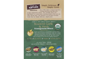 Back To Nature Organic Stoneground Wheat Crackers Roasted Garlic & Herb
