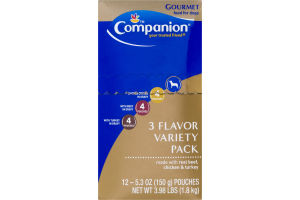 Companion Gourmet Food For Dogs Variety Pack - 12 CT