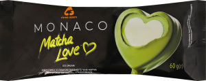 Морозиво зі смаком зеленого чаю матча та з ароматом Лате в кондитерській глазурі Matcha love Monaco Three bears м/у 60г