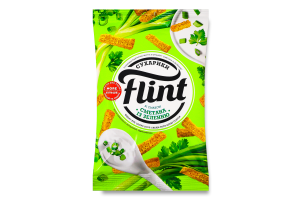 Сухарики пшенично-житні Сметана із зеленню Flint м/у 60г