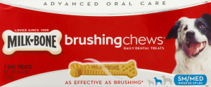 Milk Bone Advanced Oral Care Brushing Chews Daily Dental Treats SM/MED - 7 CT