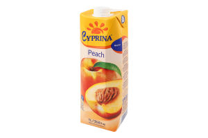 Нектар персиковий 1л т/п Cyprina