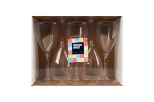 Келих для вина пластиковий прозорий міцний 150мл Karnaval Weekend 5шт