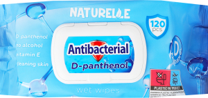 Салфетки влажные с D-пантенолом Antibacterial Naturelle 120шт