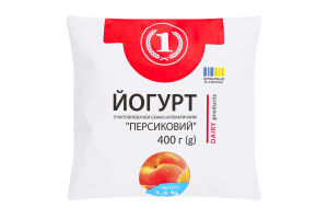 Йогурт 1.5% с наполнителем вкусо-ароматическим Персиковый ТМ "1" м/у 400г