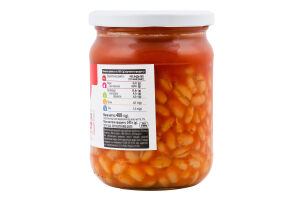 Квасоля Пікантна в томатному соусі 480г скло ТМ "1"