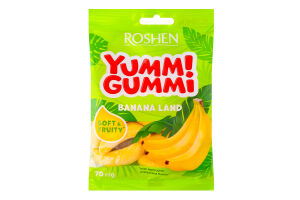 Цукерки желейні зі смаком банану Banana Land Yummi Gummi Roshen м/у 70г