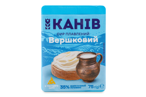 Сир плавлений Вершковий 35% 75г Канів 1971