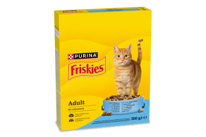 Корм сухой полнорационный для стерилизованных котов с лососем и овощами Friskies к/у 300г