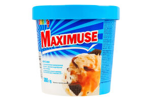 Морозиво 12% зі смакоароматичним наповнювачем крихтами кондитерської глазурі та печива Maximuse Карамель Laska ст 300г