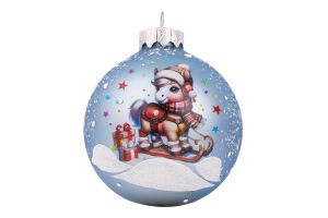 Прикраса ялинк Кристон Куля Символ року скло 80мм