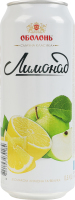 Напиток безалкогольный сильногазированный с сахаром и подсластителями Лимонад Оболонь ж/б 0.5л