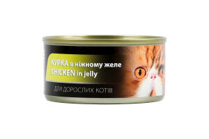 Корм вологий для дорослих котів Курка в ніжному желе AnimAll з/б 85г