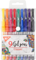Набір ручок гелевих Classic різнокольорових 9шт Yes
