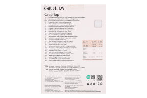 Футболка женская укороченная с круглым вырезом и длинными рукавами Giulia S/M nero