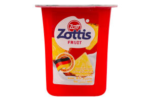 Йогурт 0.1% со вкусом клубники персика малины ананаса Fruit Zottis Zott ст 115г в ассорт
