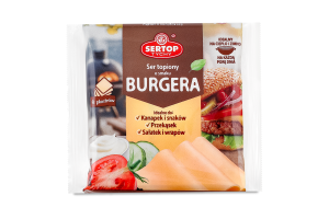 Сир 54% плавлений скибочками зі смаком бургера Sertop м/у 130г