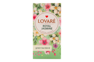 Чай зеленый байховый китайский мелкий с лепестками и ароматом жасмина Royal Jasmine Lovare к/у 24х1.5г