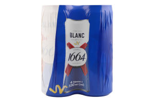 Пиво спеціальне 4х330мл 4.8% пшеничне світле пастеризоване Blanc Kronenbourg 1664 м/у