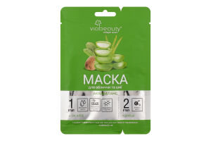 Маска для обличчя та шиї тканинна Аквабаланс VIA Beauty 1шт