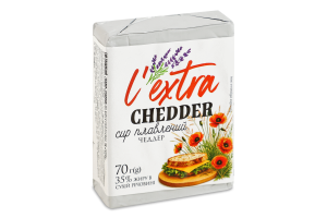 Сир плавлений 35% Чеддер L'extra м/у 70г