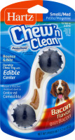 Hartz Chew'n Clean Bounce & Bite Durable Chew Toy with Edible Center Bacon Flavor