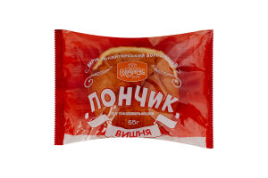 Пончик с наполнителем фруктовым с ароматом пастеризованным для кондитерских изделий с сахаром Вишня Рум'янець м/у 55г