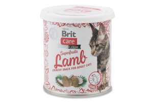 Ласощі д/котів Снек Суперфрутс з ягням 100г Бріт Кеа