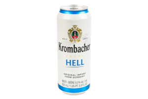 Пиво 0.5л 5% світле фільтроване пастеризоване Hell Krombacher з/б