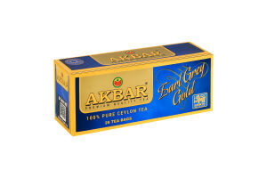 Чай черный цейлонский с бергамотом Earl Grey Gold Akbar к/у 25х2г