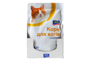 Корм консервированный полнорационный для взрослых котов с курицей Aro д/п 85г