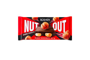 Шоколад черный Whole hazelnuts Nut Out Roshen м/у 90г