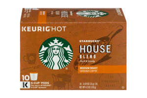 Starbucks Keurig Hot House Blend Medium Roast Ground Coffee K-Cup Pods - 10 CT