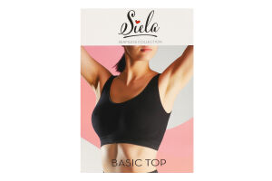 Топ жіночий з мікрофібри Siela Basic Seamless collection S-M чорний