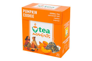 Чай гречнево-травяной фасованный с лимонником, ромашкой, имбирем и тыквой Тыквенное печенье Tea Moments к/у 20х1.8г
